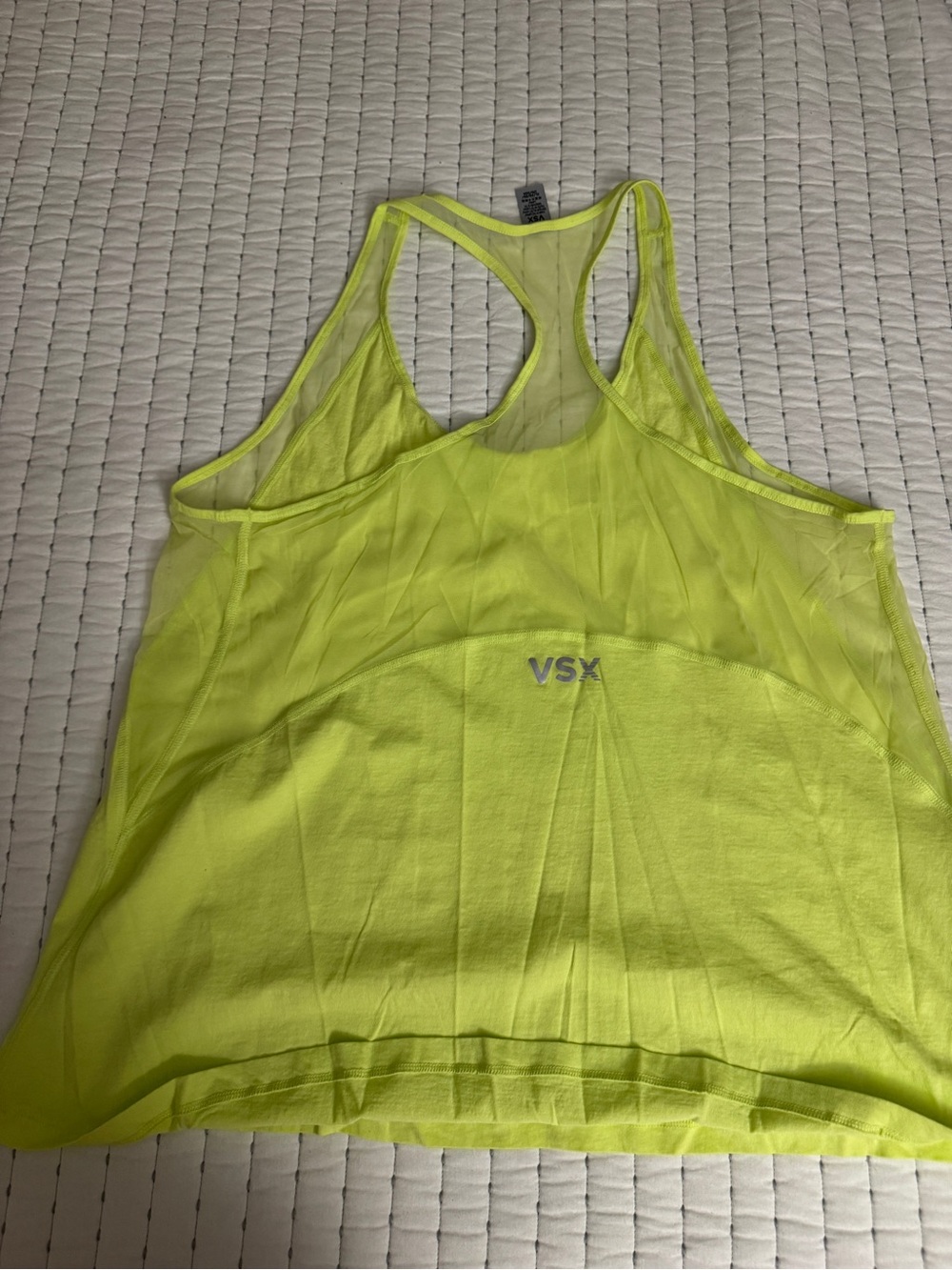 Victoria's Secret Neon Yellow Racerback Mesh Workout Tank